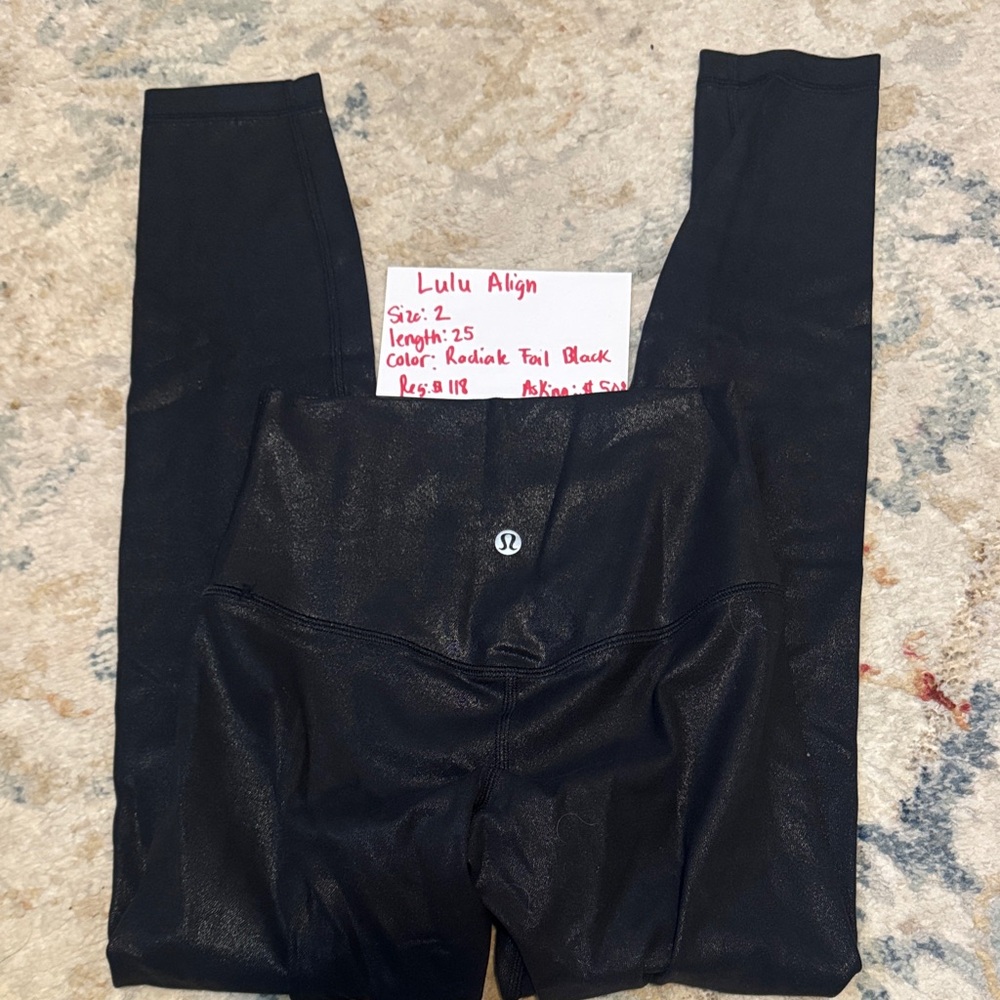 Lululemon Align 23” Size 2 Leggings Radiate Foil black